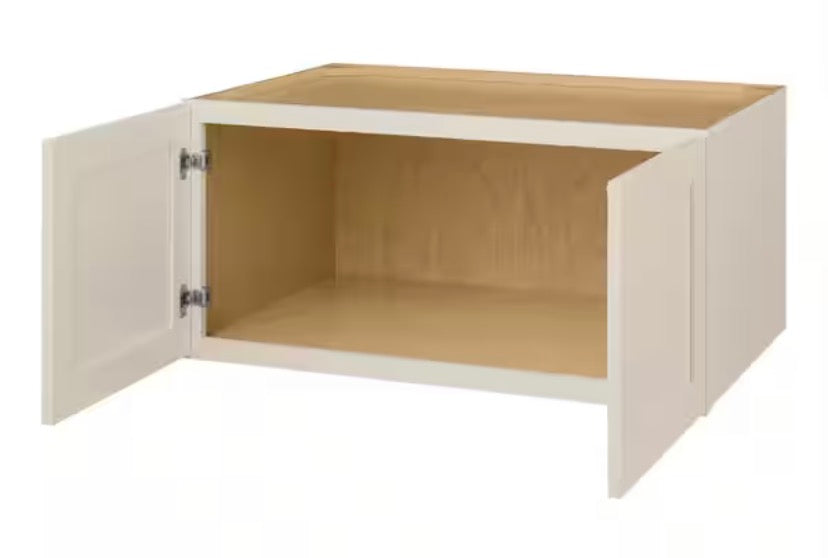 Avondale 36 in. W x 24 in. D x 18 in. H Ready to Assemble Plywood Shaker Wall Bridge Kitchen Cabinet in Antique White