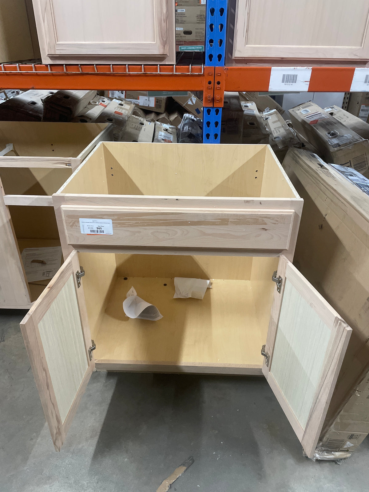 Hampton Assembled 30x34.5x24 in. Sink Base Cabinet in Unfinished Beech