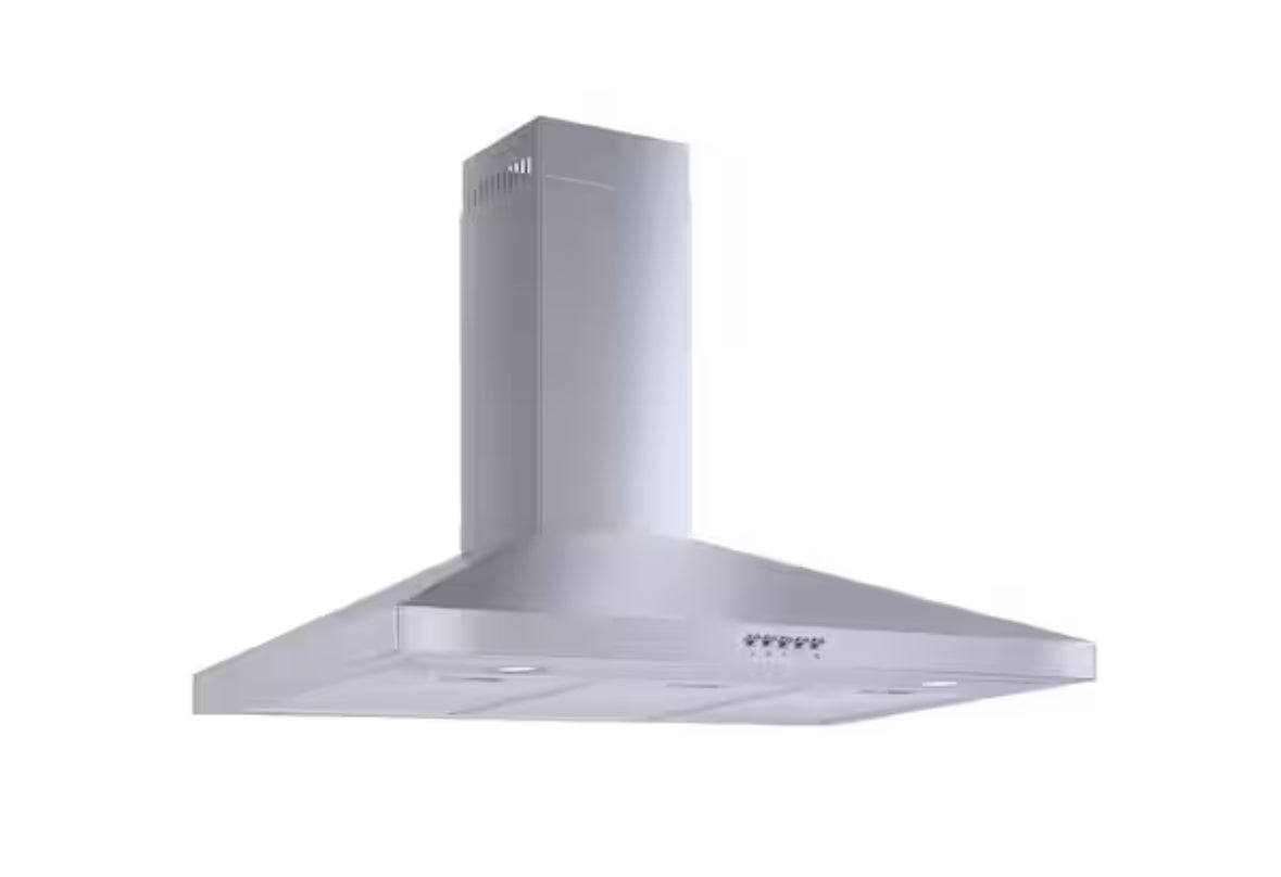 Siena 36 in. 350CFM Convertible Pyramid Wall Mount Range Hood in Stainless Steel with Charcoal Filters and LED Lighting