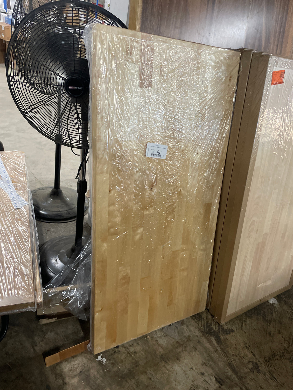4 ft. L x 25 in. D Finished Engineered Birch Butcher Block Countertop