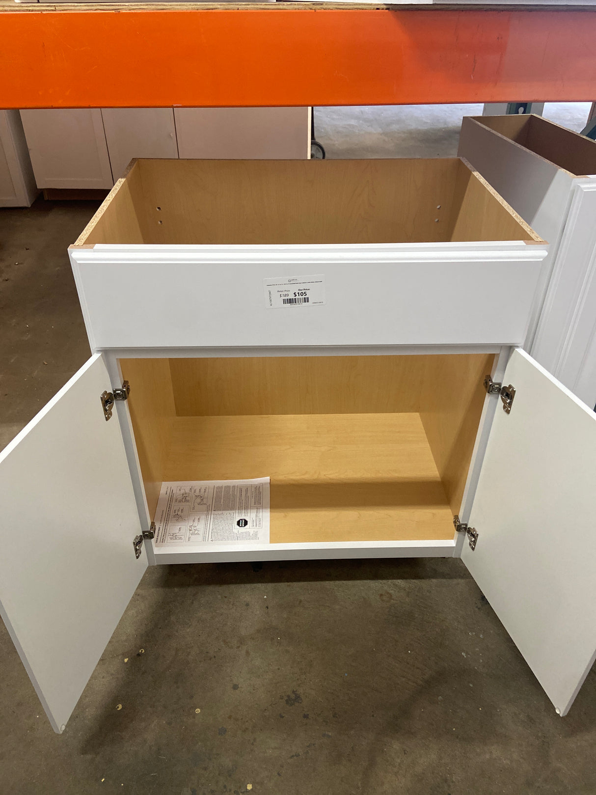 Hampton 30 in. W x 21 in. D x 34.5 in. H Assembled Bath Base Cabinet in Satin White without Shelf