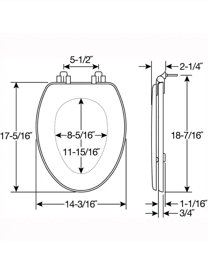 Weston Elongated Soft-Close Never-Loosens Brushed-Gold-Hinge Enameled Wood Toilet Seat in Black