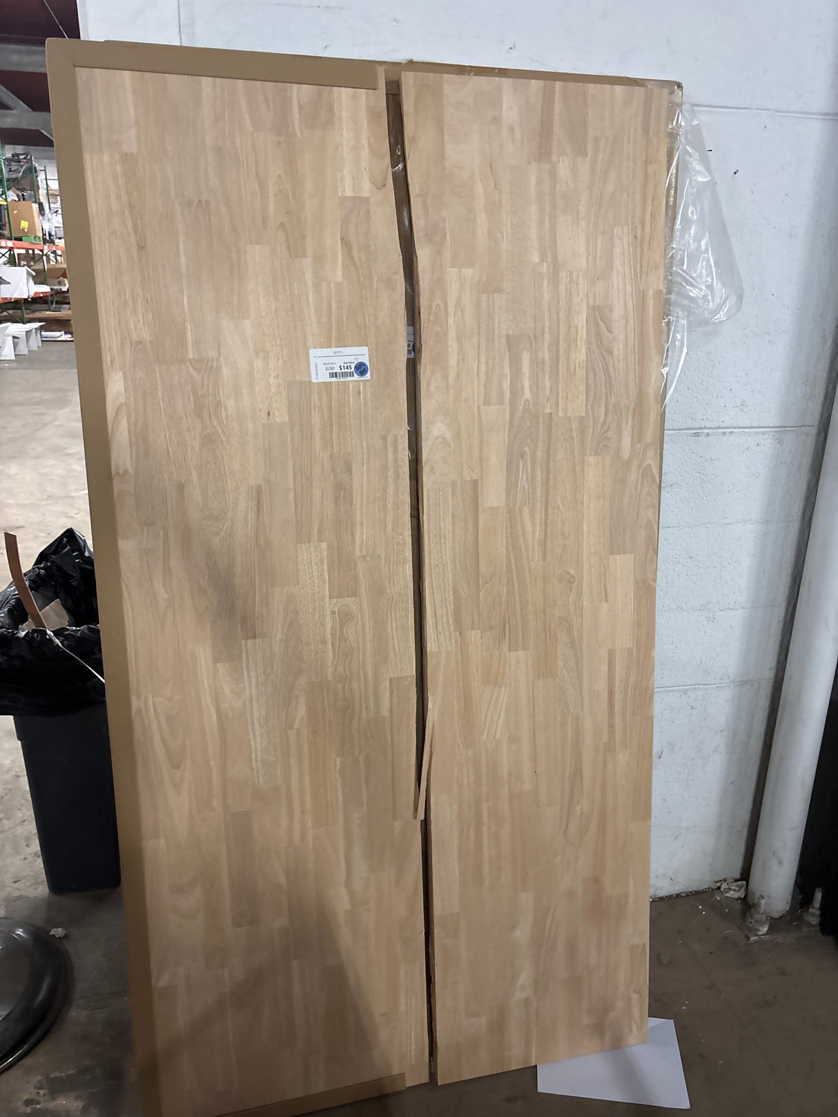 6 ft. L x 39 in. D Unfinished Hevea Butcher Block Island Countertop in With Standard Edge