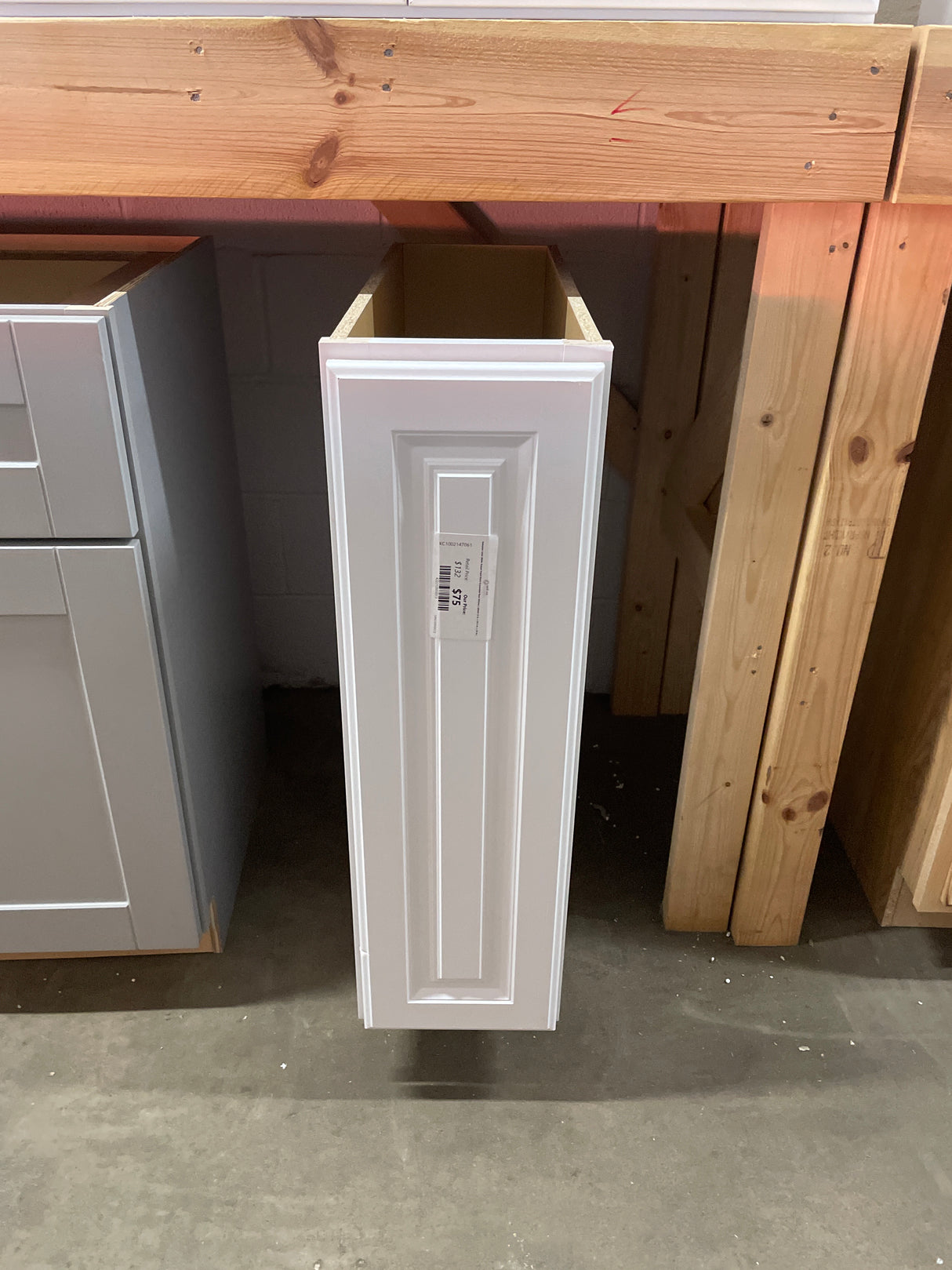 Hampton Satin White Raised Panel Stock Assembled Base Kitchen Cabinet (9 in. x 34.5 in. x 24 in.)
