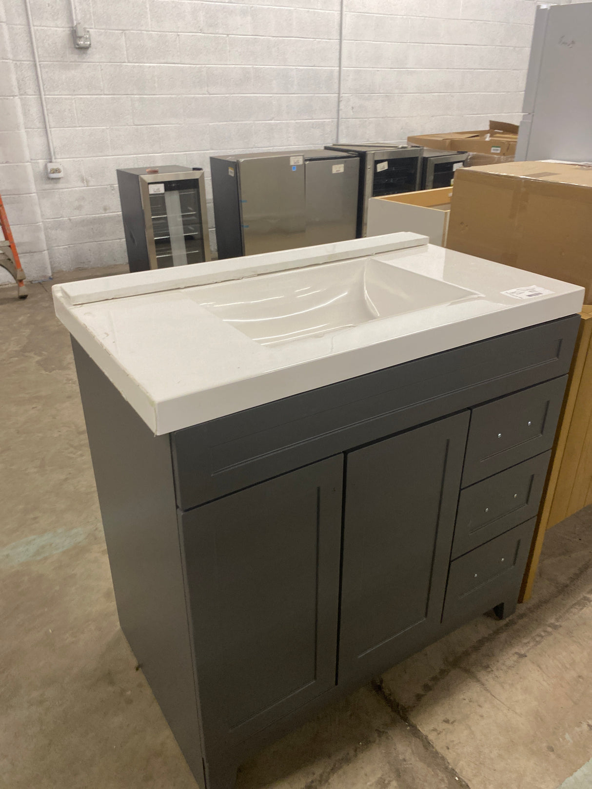 Thornbriar 36 in. W x 22 in. D x 34 in. H Bath Vanity Cabinet with Top in Cement