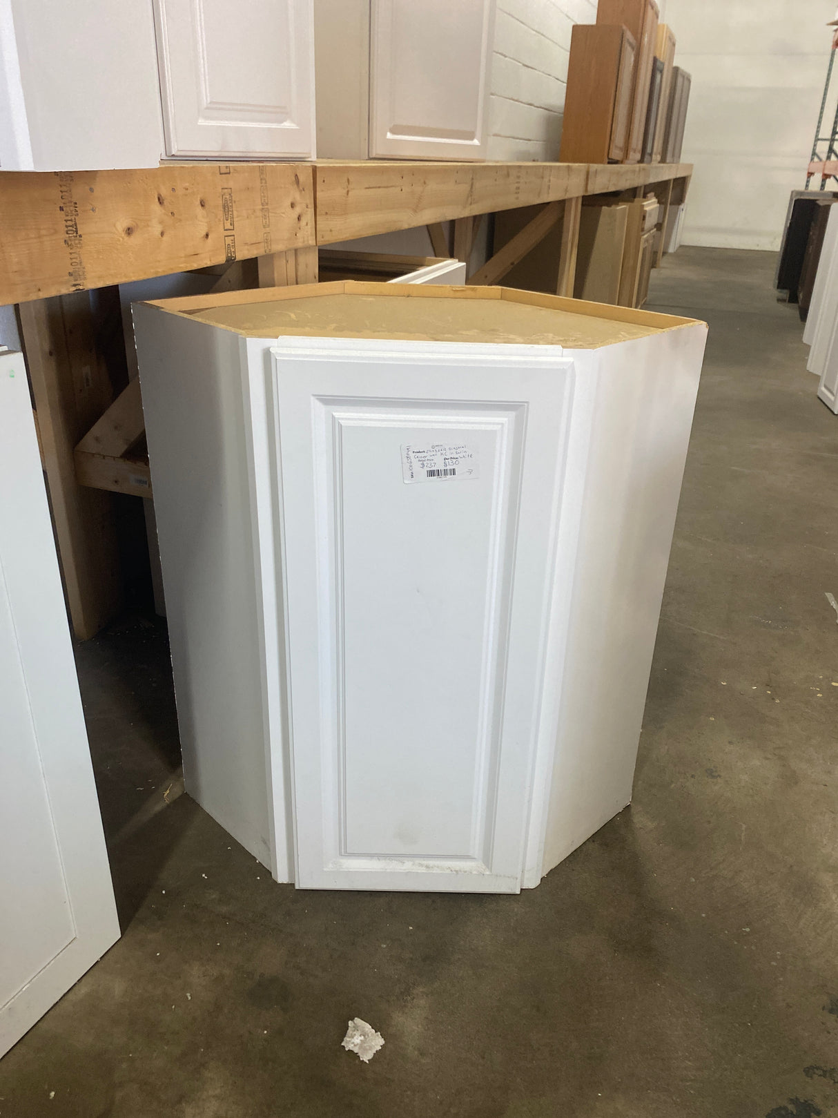 Hampton Assembled 24x36x12 in. Diagonal Corner Wall Kitchen Cabinet in Satin White