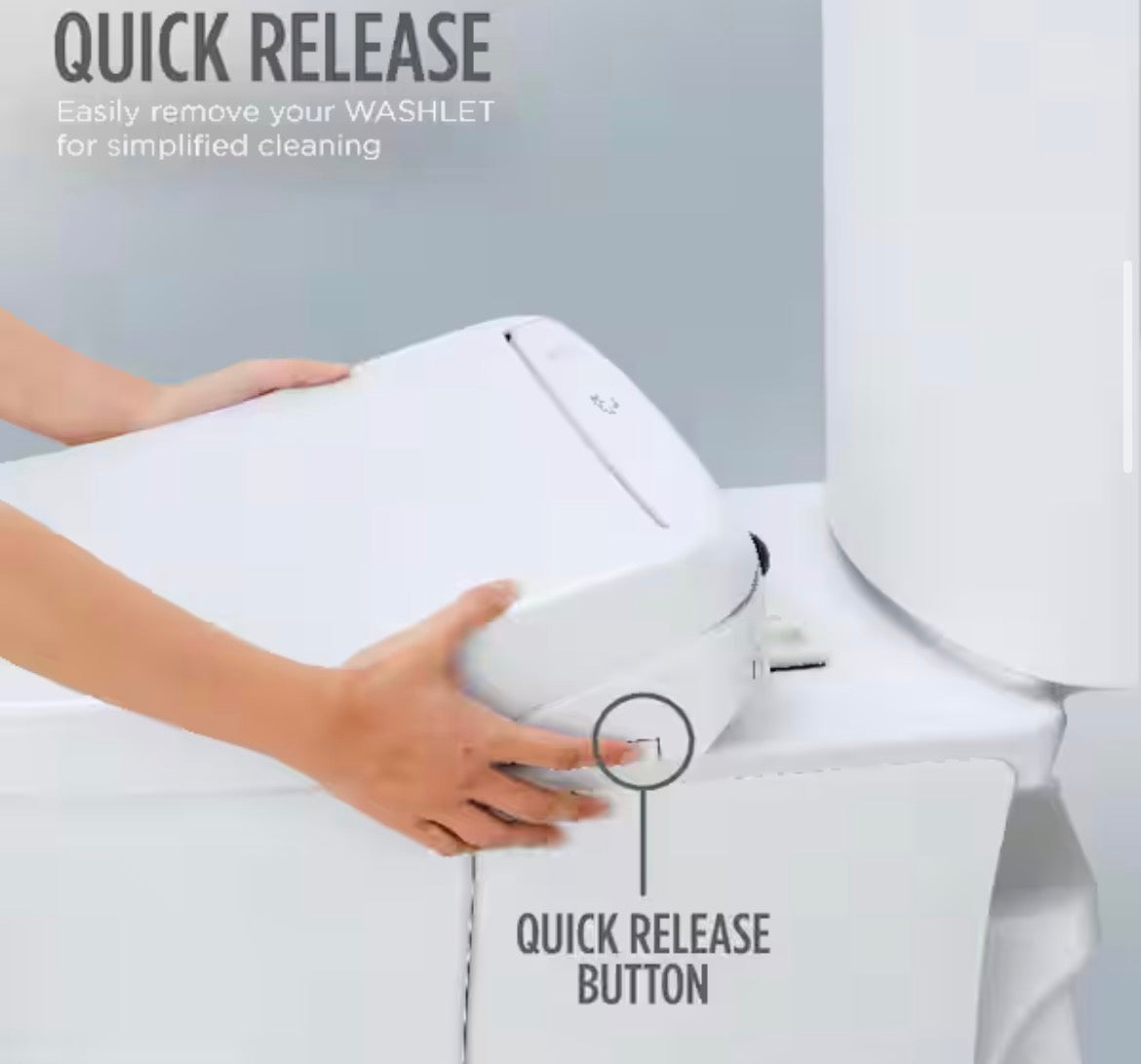 S2 Washlet Electric Heated Bidet Seat for Elongated Toilet in Cotton White