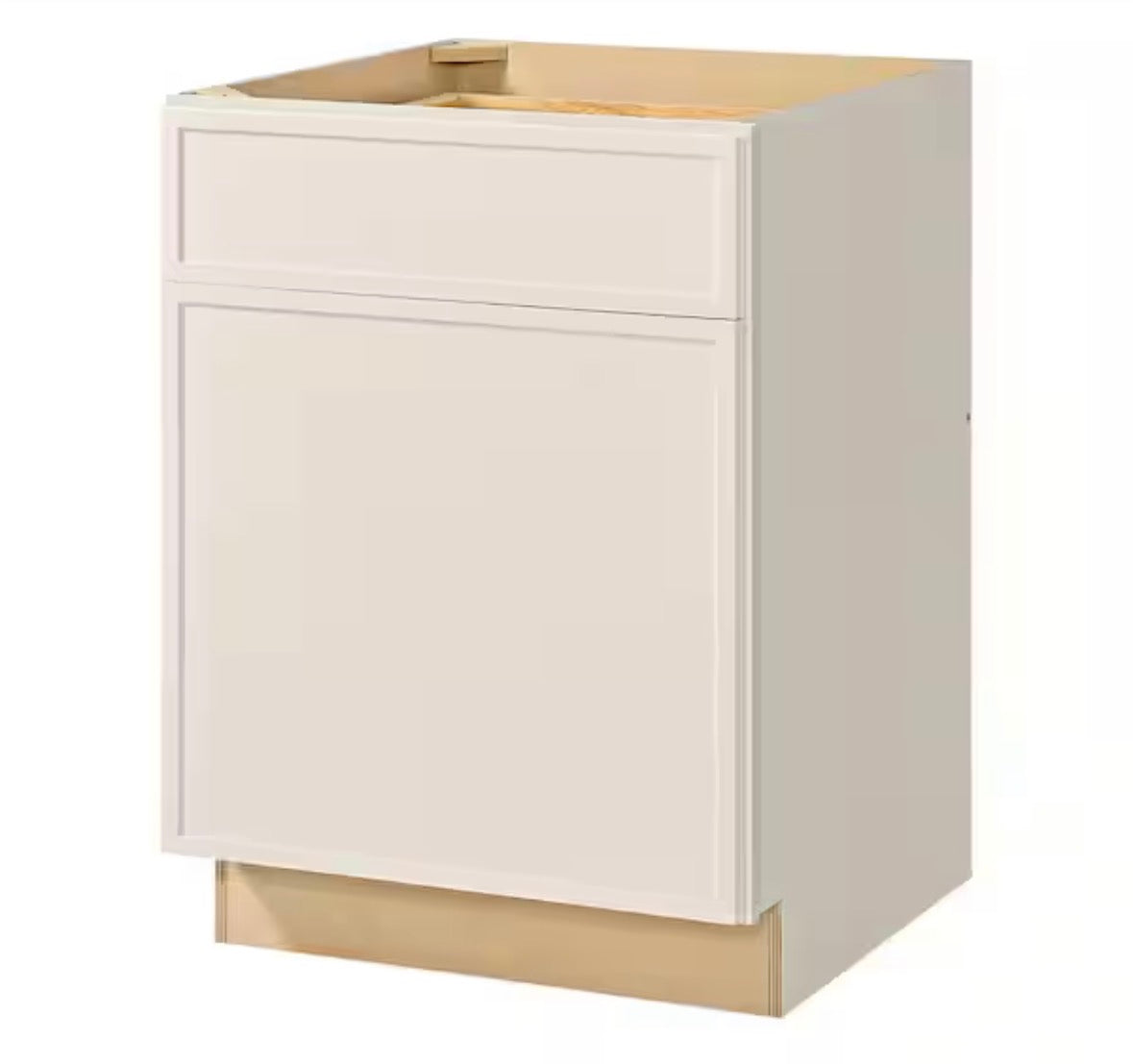 Leyton 24 in. W x 24 in. D x 34.5 in. H Ready to Assemble Plywood Slim Shaker Base Kitchen Cabinet in Antique White
