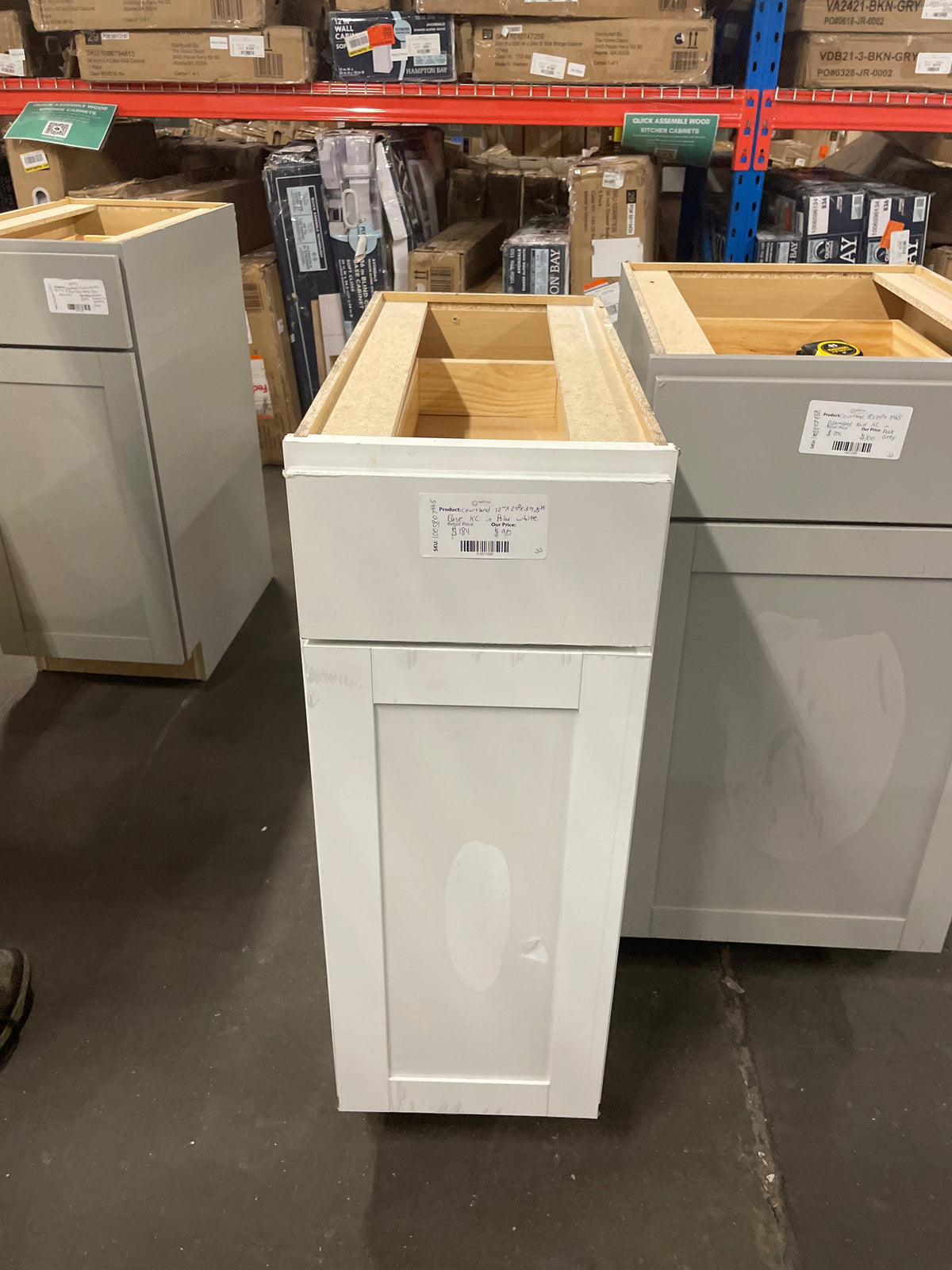 Courtland 12 in. W x 24 in. D x 34.5 in. H Assembled Shaker Base Kitchen Cabinet in Polar White