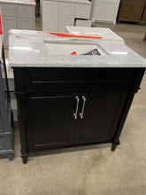 Load image into Gallery viewer, Aberdeen 36 in. W x 22 in. D x 34.5 in. H Bath Vanity in Black with White Carrara Marble Top

