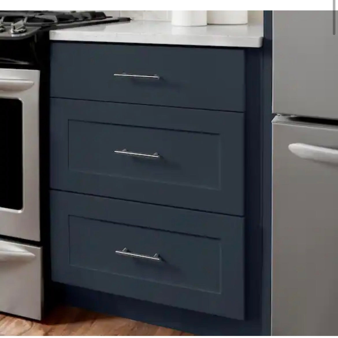 Avondale 30 in. W x 24 in. D x 34.5 in. H Ready to Assemble Plywood Shaker Drawer Base Kitchen Cabinet in Ink Blue