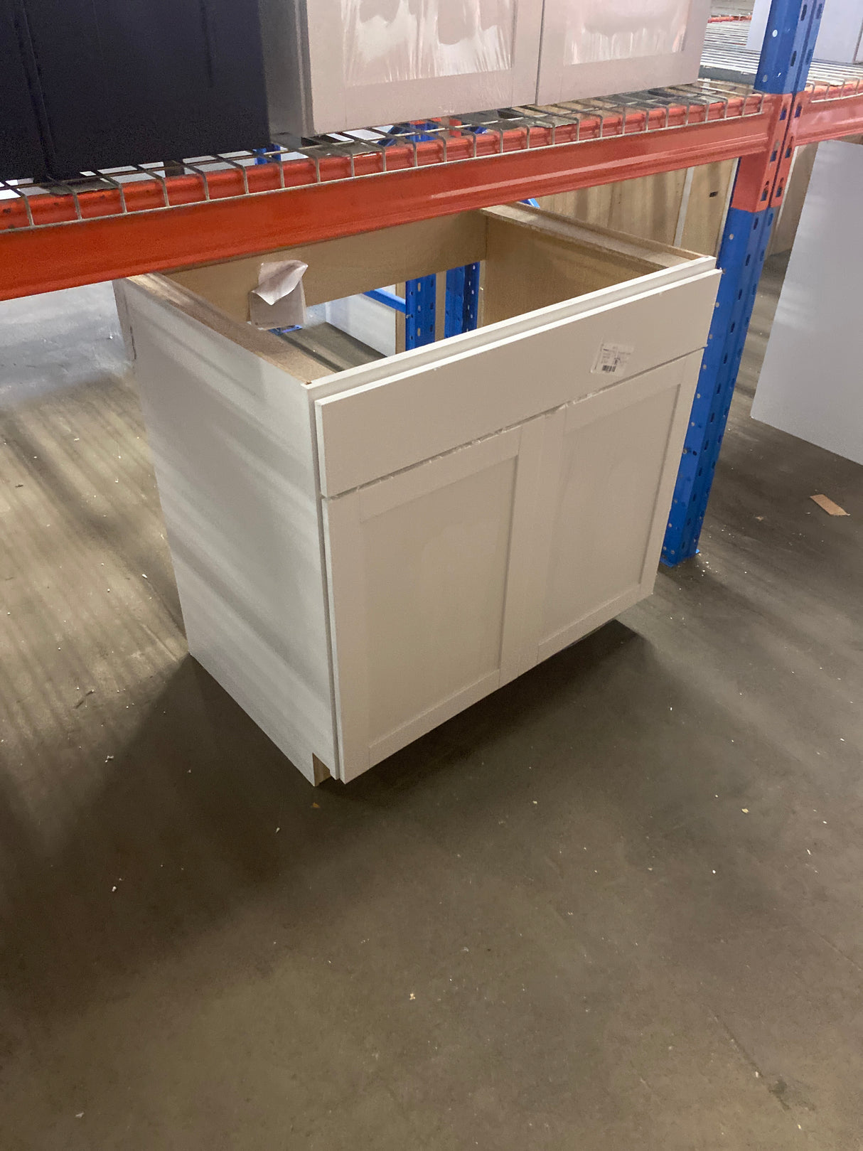 Westfield Feather White Assembled Sink Base Kitchen Cabinet (36 in. W x 23.75 in. D x 35 in. H)