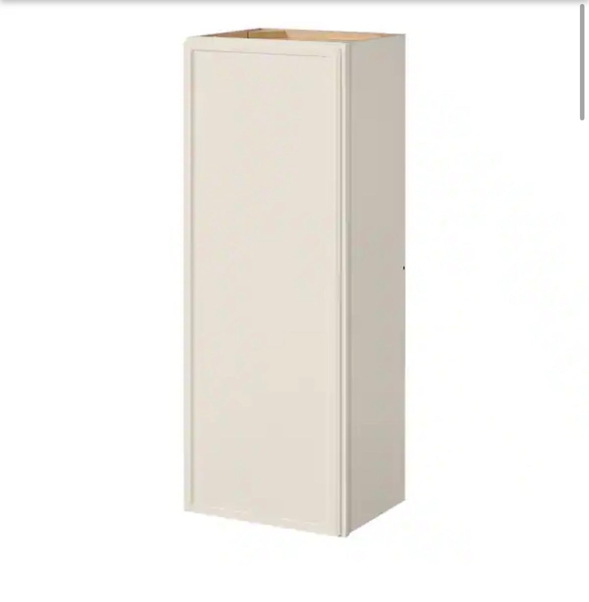 Leyton 15 in. W x 12 in. D x 42 in. H Ready to Assemble Plywood Slim Shaker Wall Kitchen Cabinet in Antique White