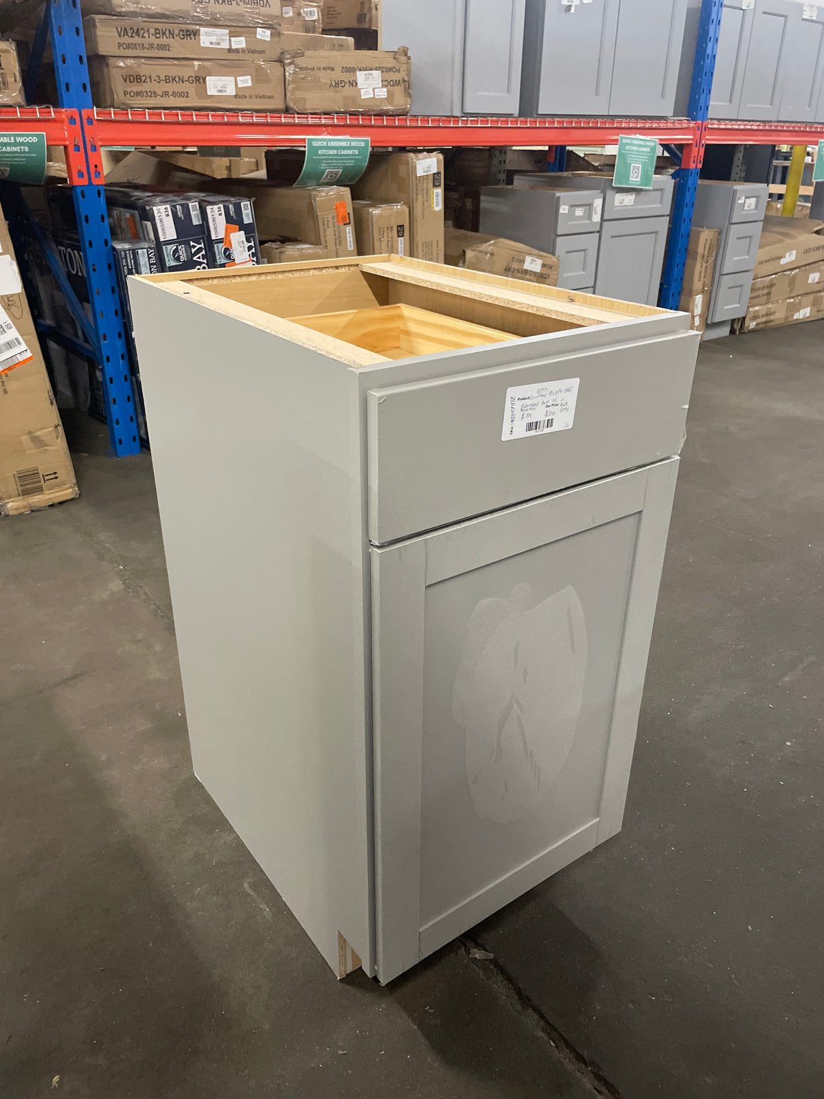 Courtland 18 in. W x 24 in. D x 34.5 in. H Assembled Shaker Base Kitchen Cabinet in Sterling Gray