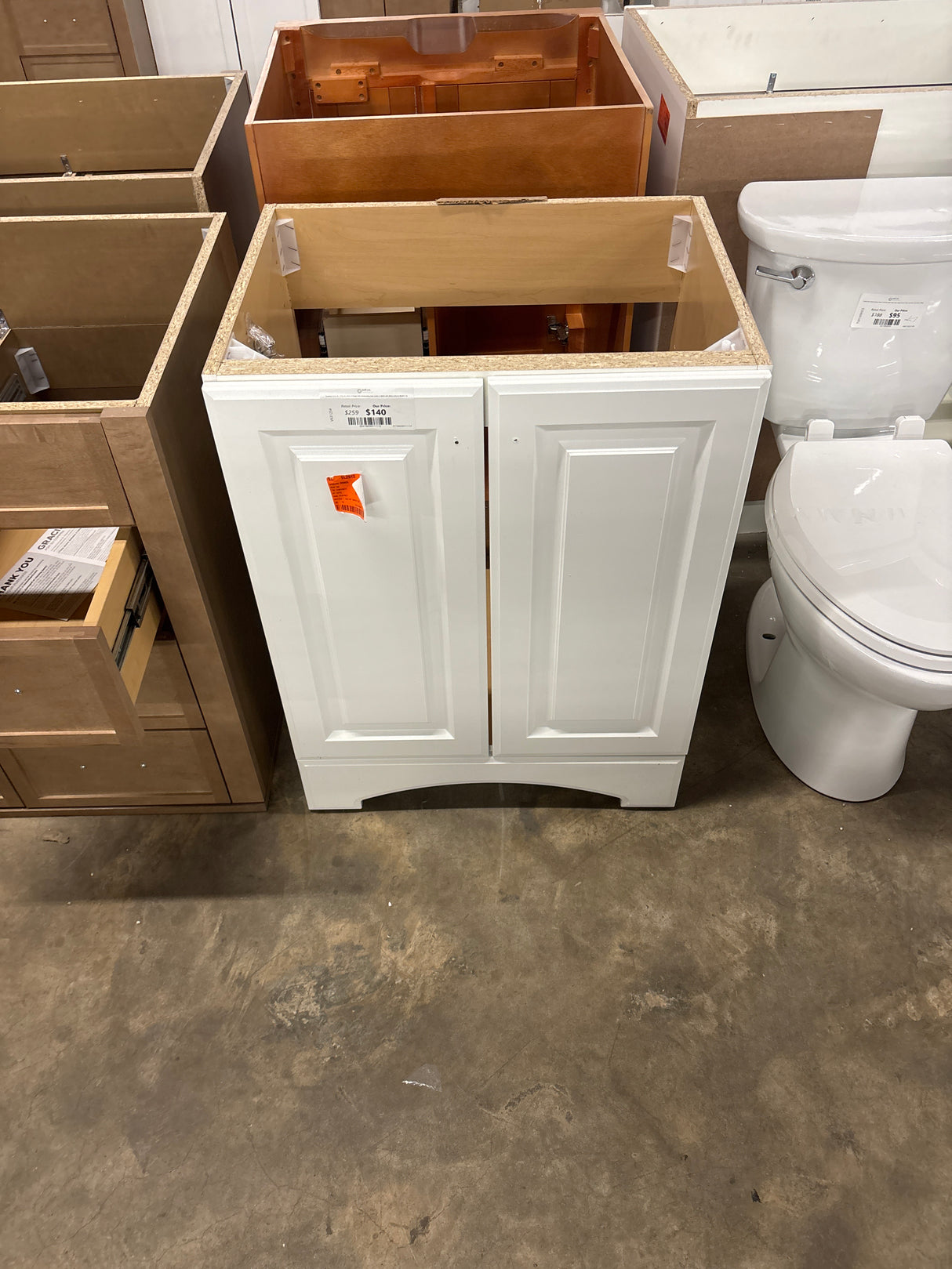 Everdean 25 in. W x 19 in. D x 34 in. H Single Sink Freestanding Bath Vanity in White without Top