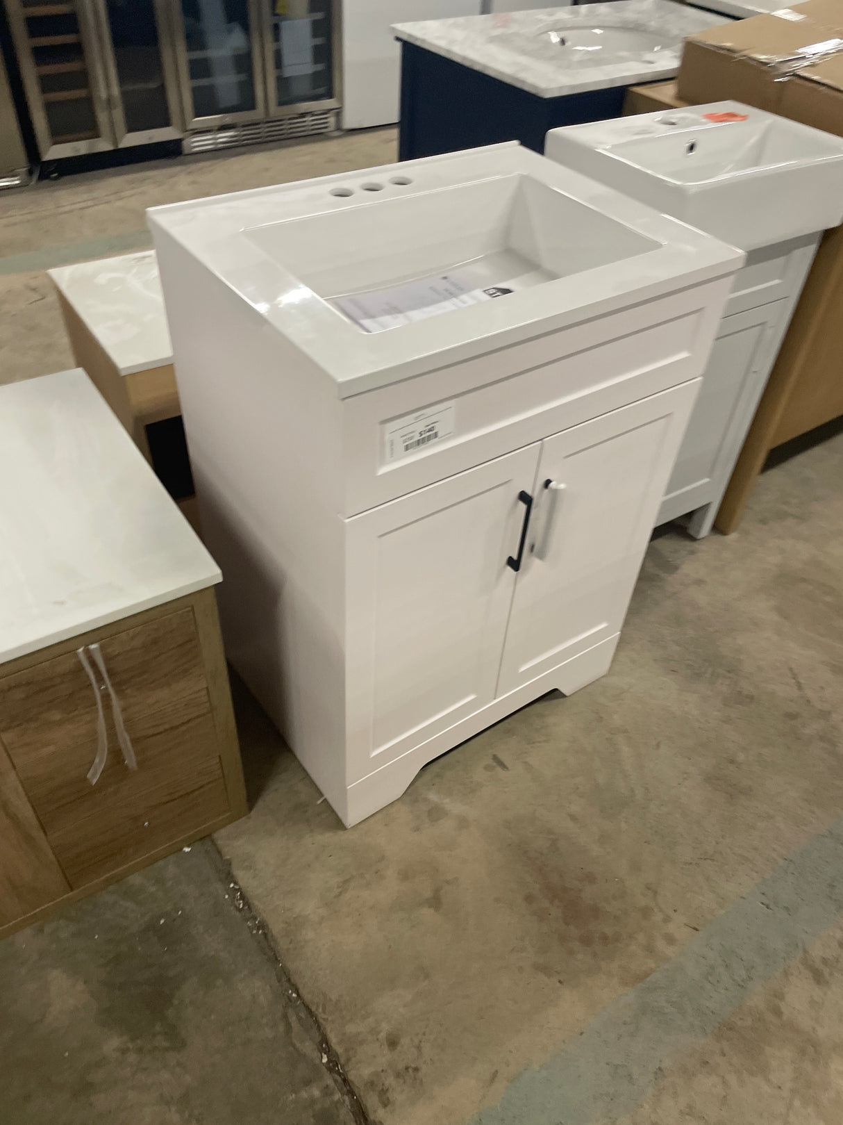 Southfield 25 in. Single Sink Freestanding Bathroom Vanity in White with Engineered Solid Surface Top (Assembled)