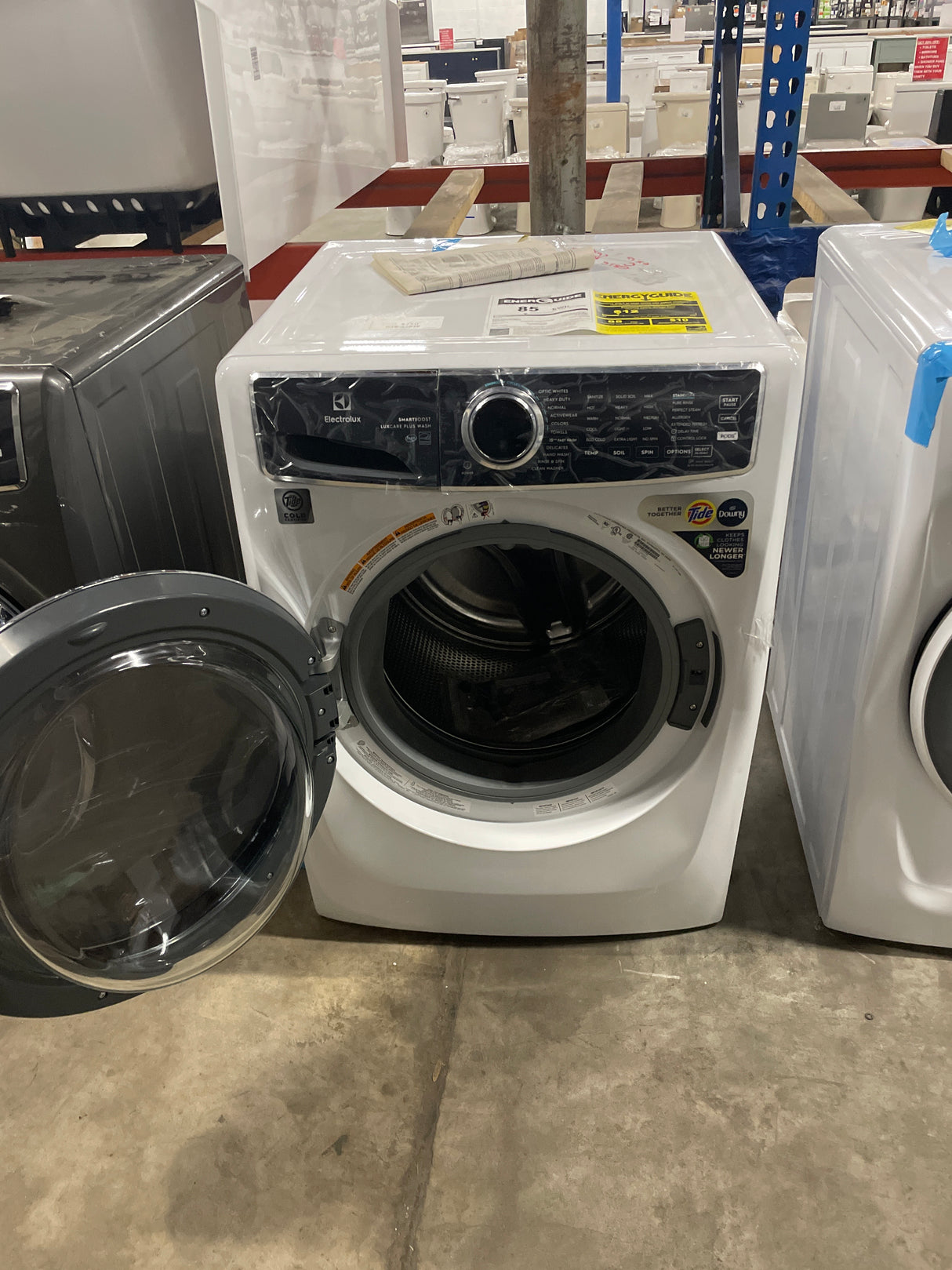 27 in. W 4.5 cu. ft. Front Load Washer with SmartBoost, LuxCare Plus Wash System, Perfect Steam, ENERGY STAR in White
