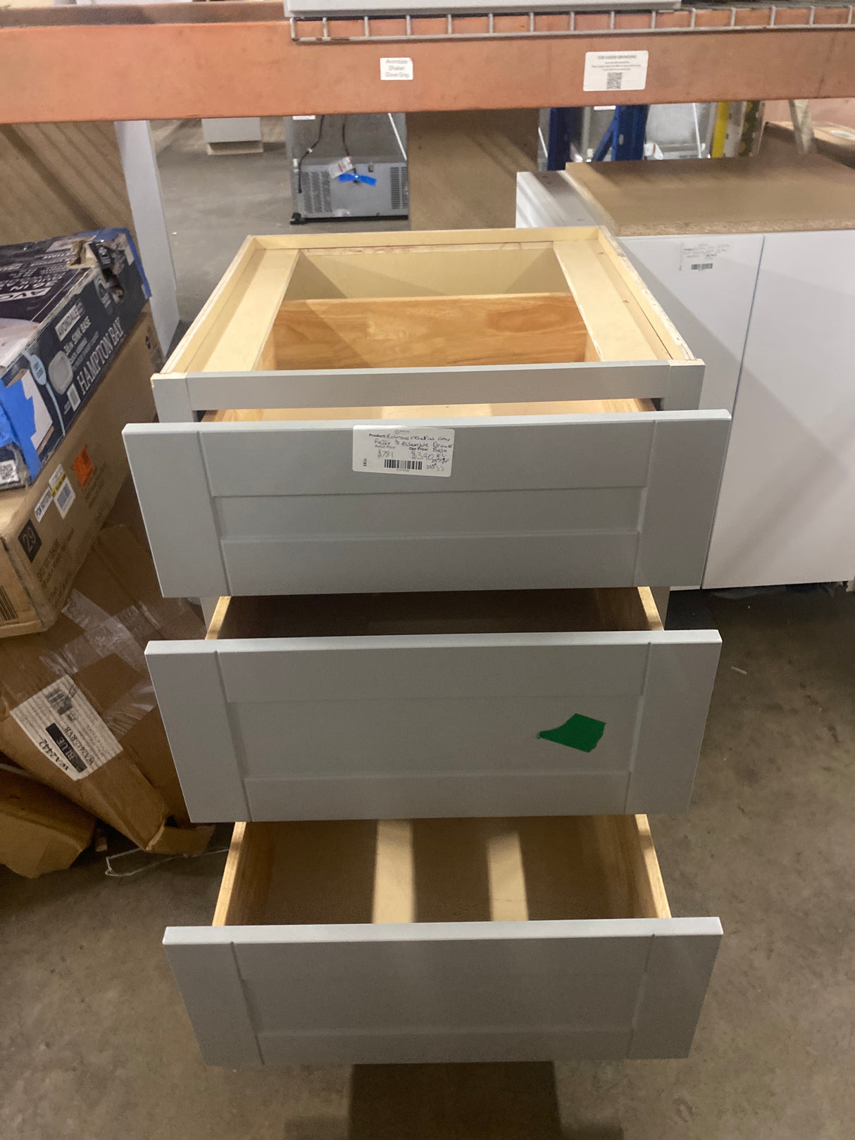 Richmond Vesuvius Gray Plywood Shaker Ready to Assemble Drwer Base Kitchen Cabinet Sft Cls 24 in W x 24 in D x 34.5 in H