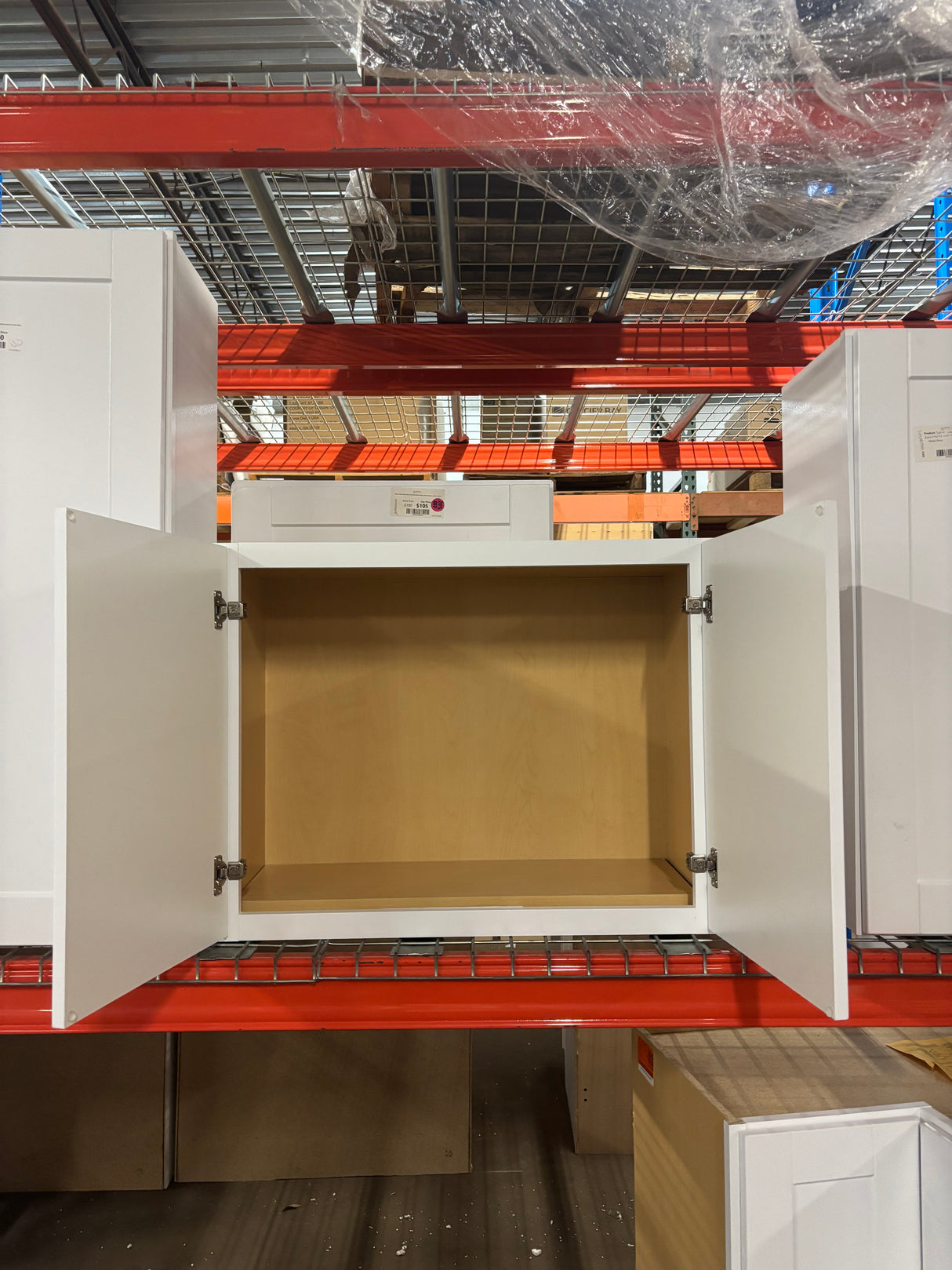 Shaker Satin White Stock Assembled Wall Bridge Kitchen Cabinet (30 in. x 23.5 in. x 12 in.)