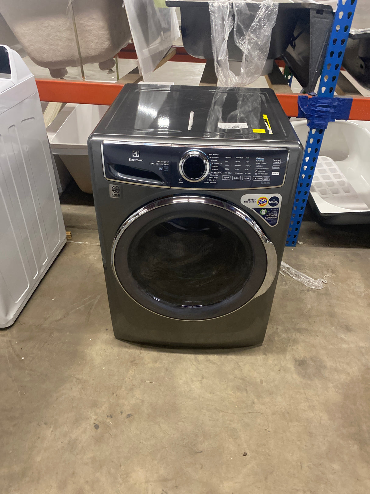 4.5 cu. ft. Stackable Front Load washer in Titanium with SmartBoost, Optic Whites, and Pure Rinse