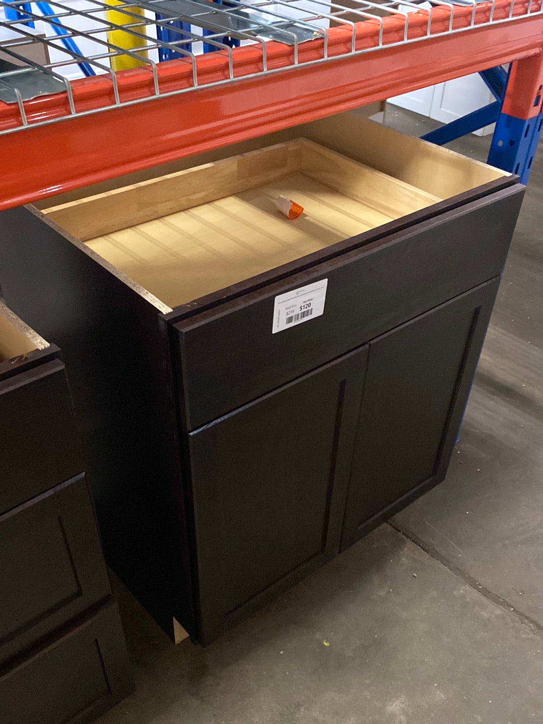 Shaker Java Stock Assembled Base Kitchen Cabinet with Ball-Bearing Drawer Glides (30 in. x 34.5 in. x 24 in.)