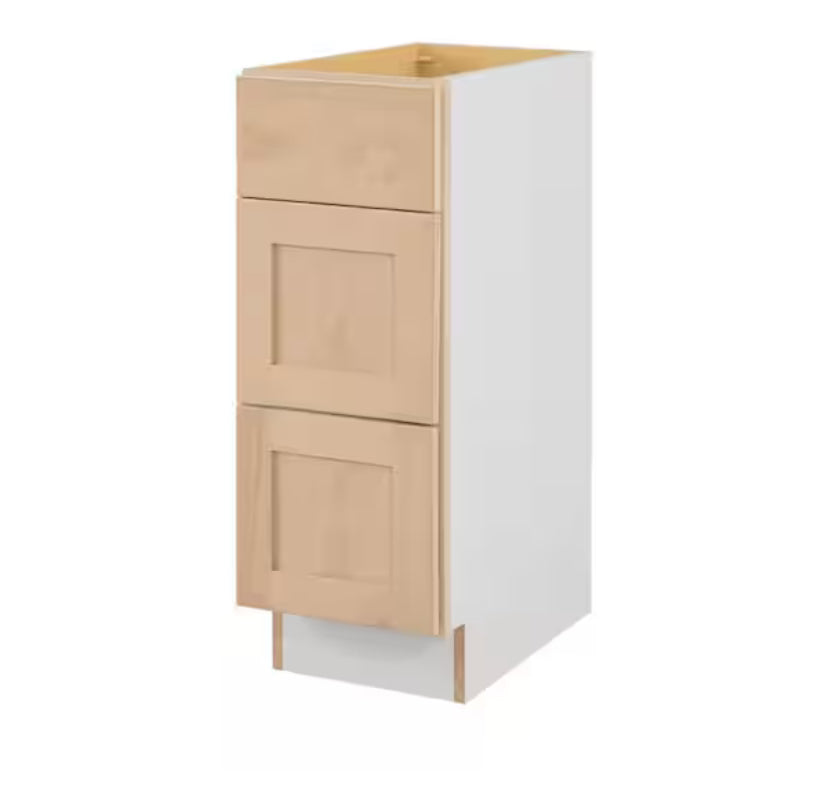 12 in. W x 21 in. D x 34.5 in. H Ready to Assemble Drawer Base Bath Cabinet in Unfinished with CLICKREADY Technology