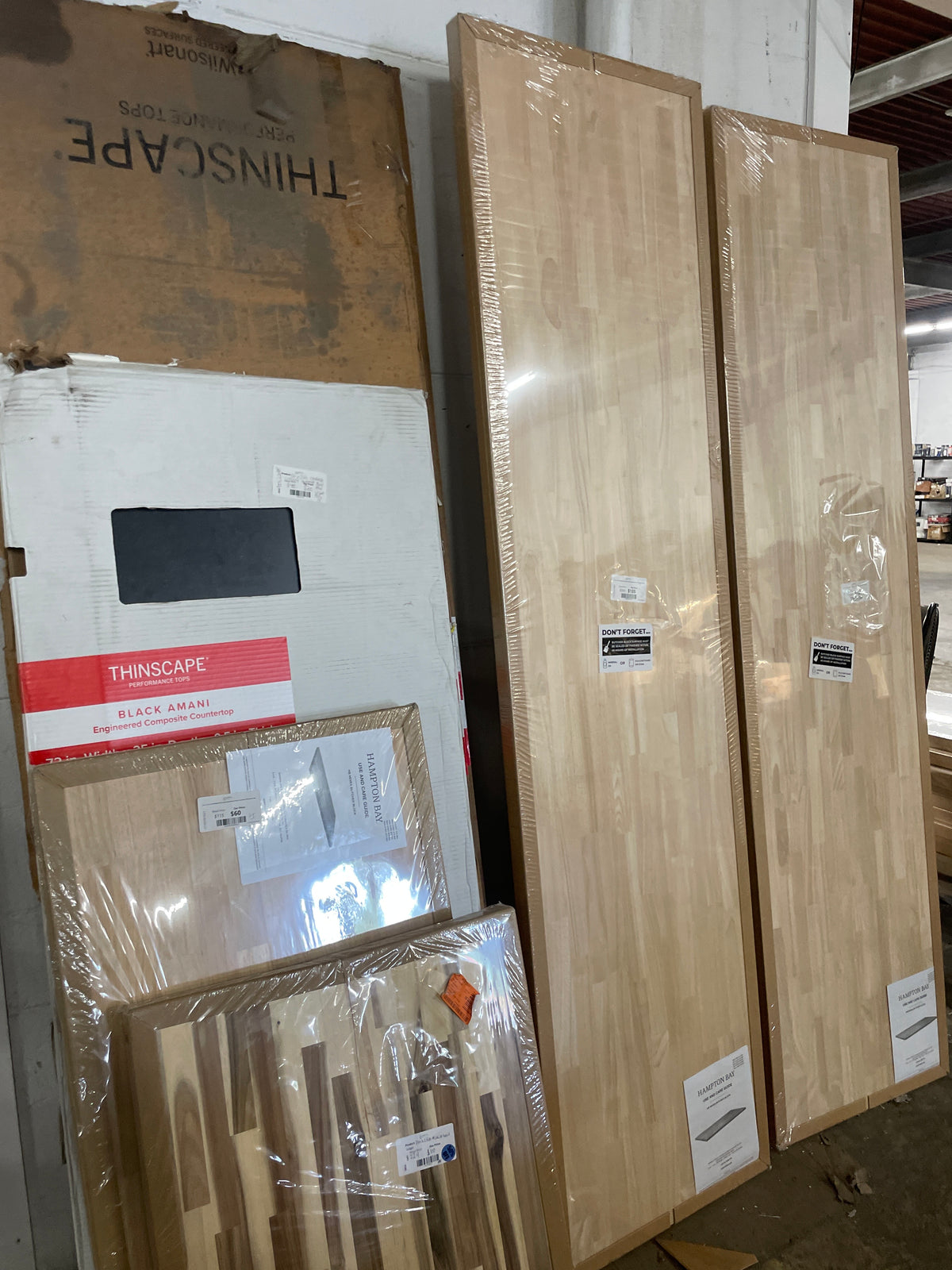 8 ft. L x 25 in. D Unfinished Hevea Solid Wood Butcher Block Countertop With Square Edge
