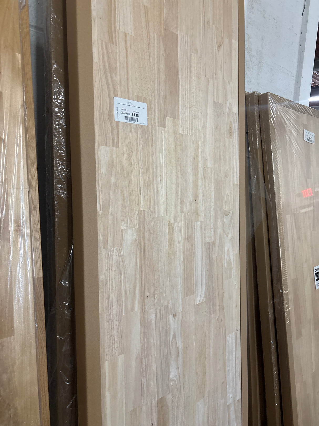 8 ft. L x 25 in. D Unfinished Hevea Solid Wood Butcher Block Countertop With Square Edge