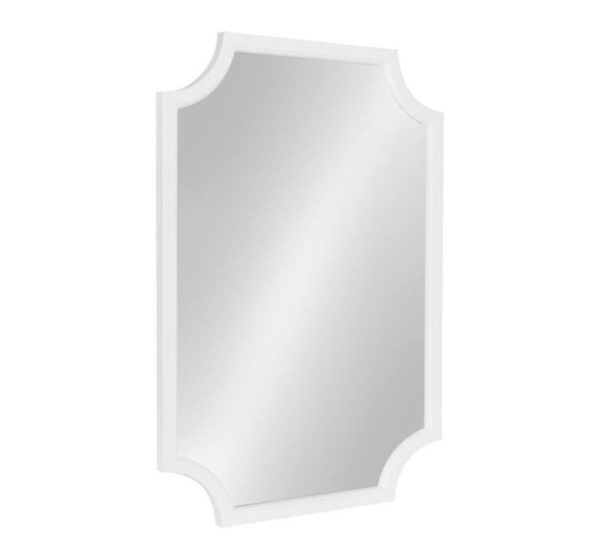 Medium Irregular White Contemporary Mirror (36 in. H x 24 in. W)