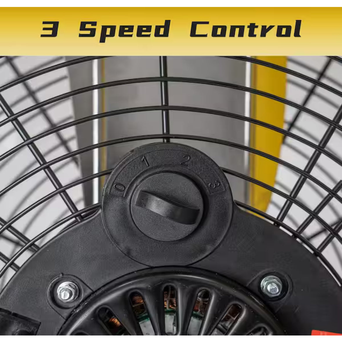 24 in. 8800 CFM High Velocity Industrial Drum Fan in Yellow, 3-Speed Heavy-Duty Fan for Warehouse and Basement