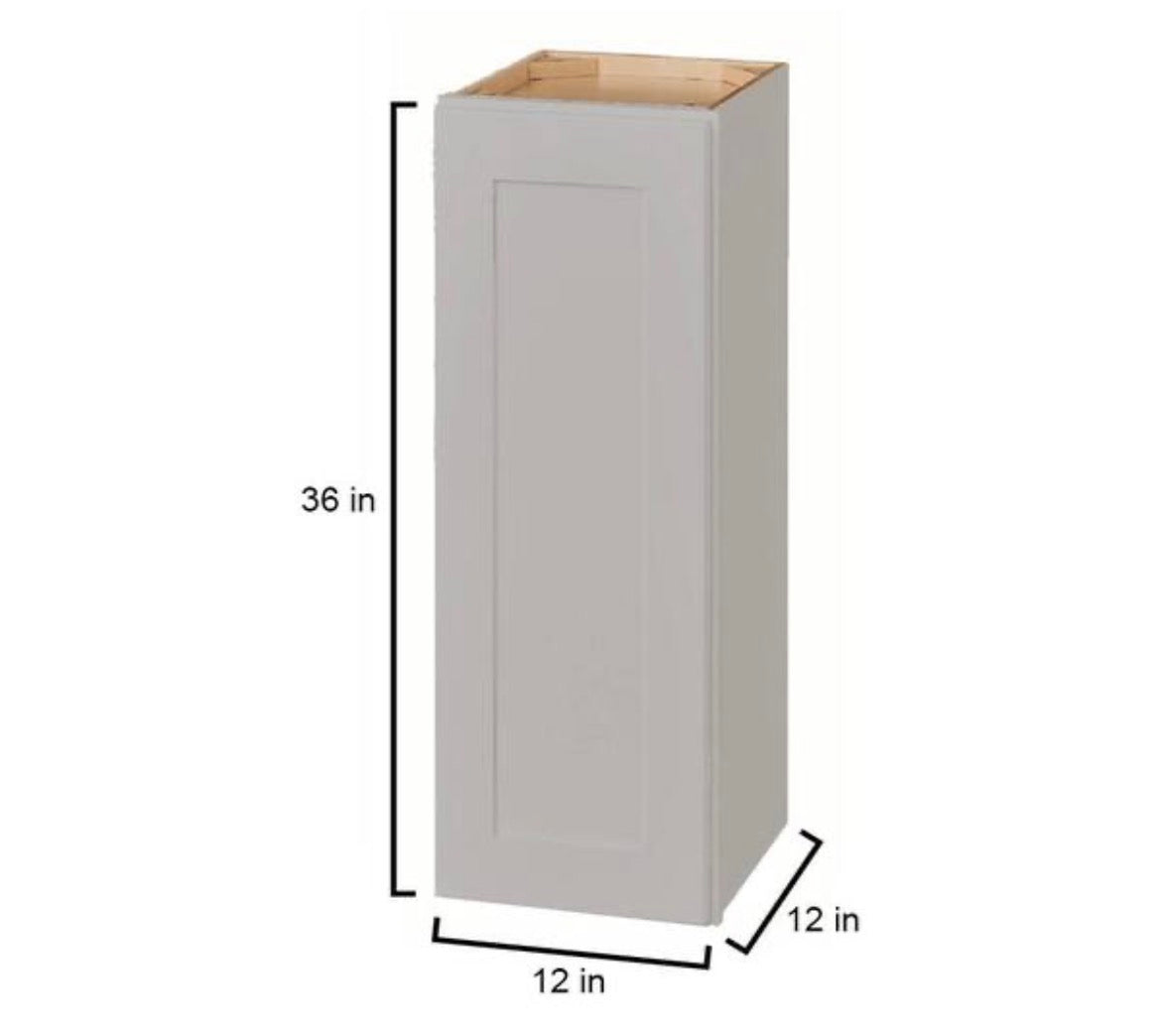 Avondale 12 in. W x 12 in. D x 36 in. H Ready to Assemble Plywood Shaker Wall Kitchen Cabinet in Dove Gray