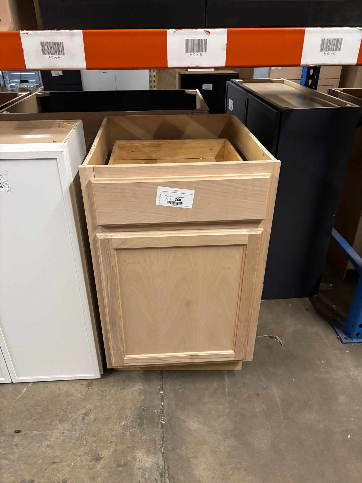 21 in. W x 24 in. D x 34.5 in. H Assembled Base Kitchen Cabinet in Unfinished with Recessed Panel