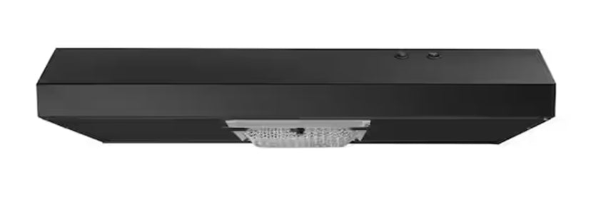 Arno 30 in. 240 CFM Convertible Under Cabinet Range Hood in Black with Lighting and Charcoal Filter