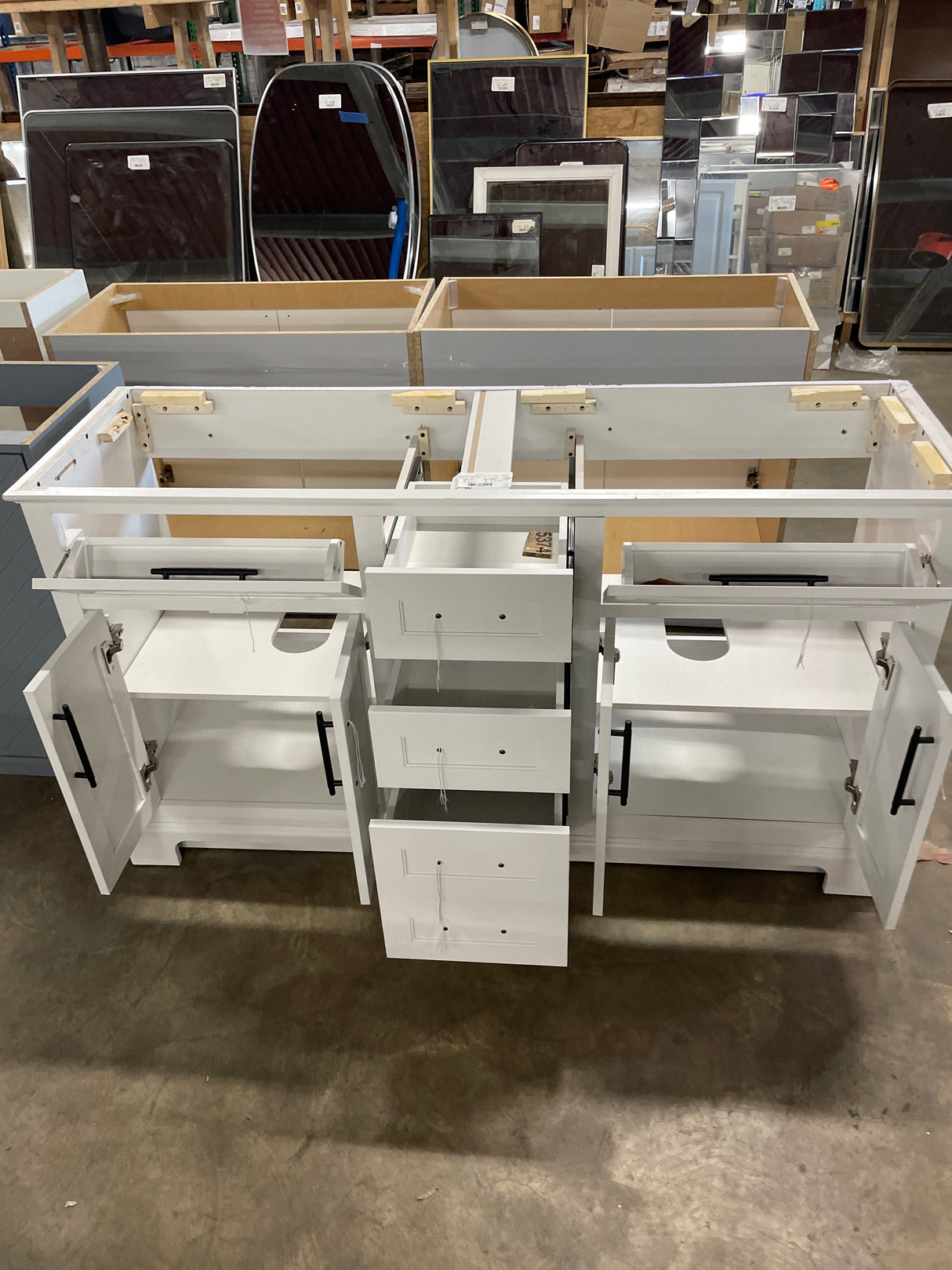 Doveton 60 in. W x 19 in. D x 34.50 in. H Bath Vanity in White without Top