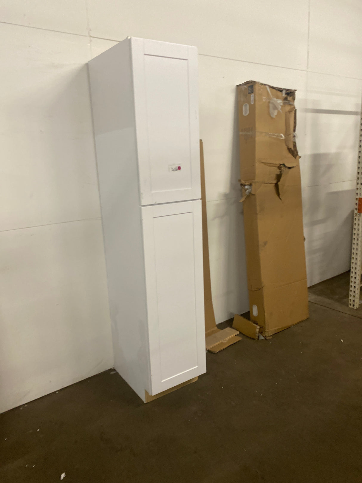 Shaker Satin White Stock Assembled Pantry Kitchen Cabinet (18 in. x 90 in. x 24 in.)