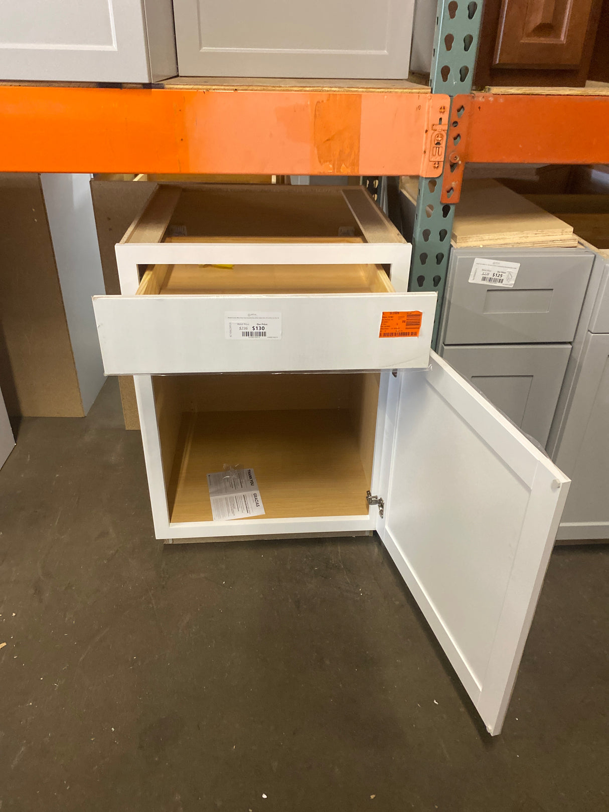 Westfield Feather White Shaker Stock Assembled Base Kitchen Cabinet (24 in. W x 23.75 in. D x 35 in. H)