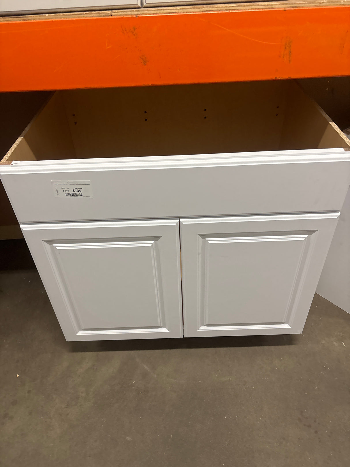 Hampton 36 in. W x 24 in. D x 34.5 in. H Assembled Sink Base Kitchen Cabinet in Satin White