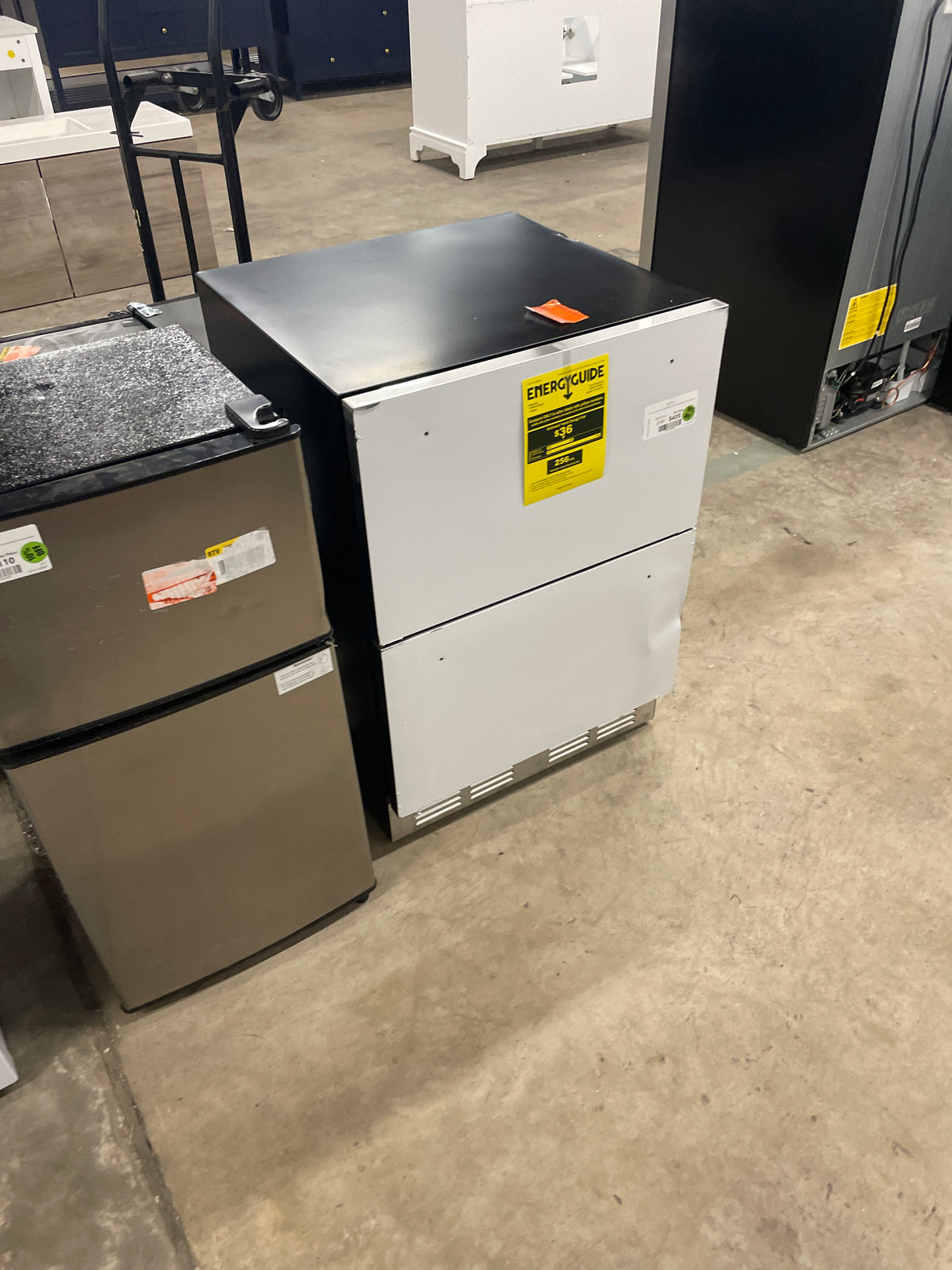 23.4 in. 5 cu. ft. Undercounter Freestanding/Built-in Double Drawer Refrigerator in Stainless Steel Silver