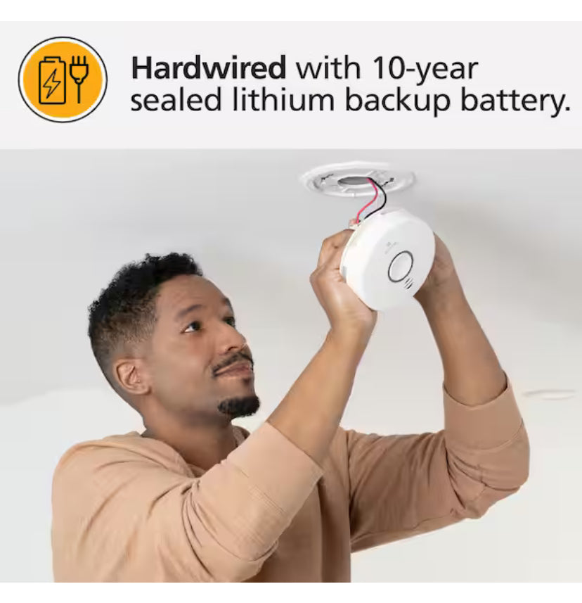 Smart Hardwired Wi-Fi Enabled Smoke Detector and Indoor Air Quality Monitor Photoelectric Sensor 21032069