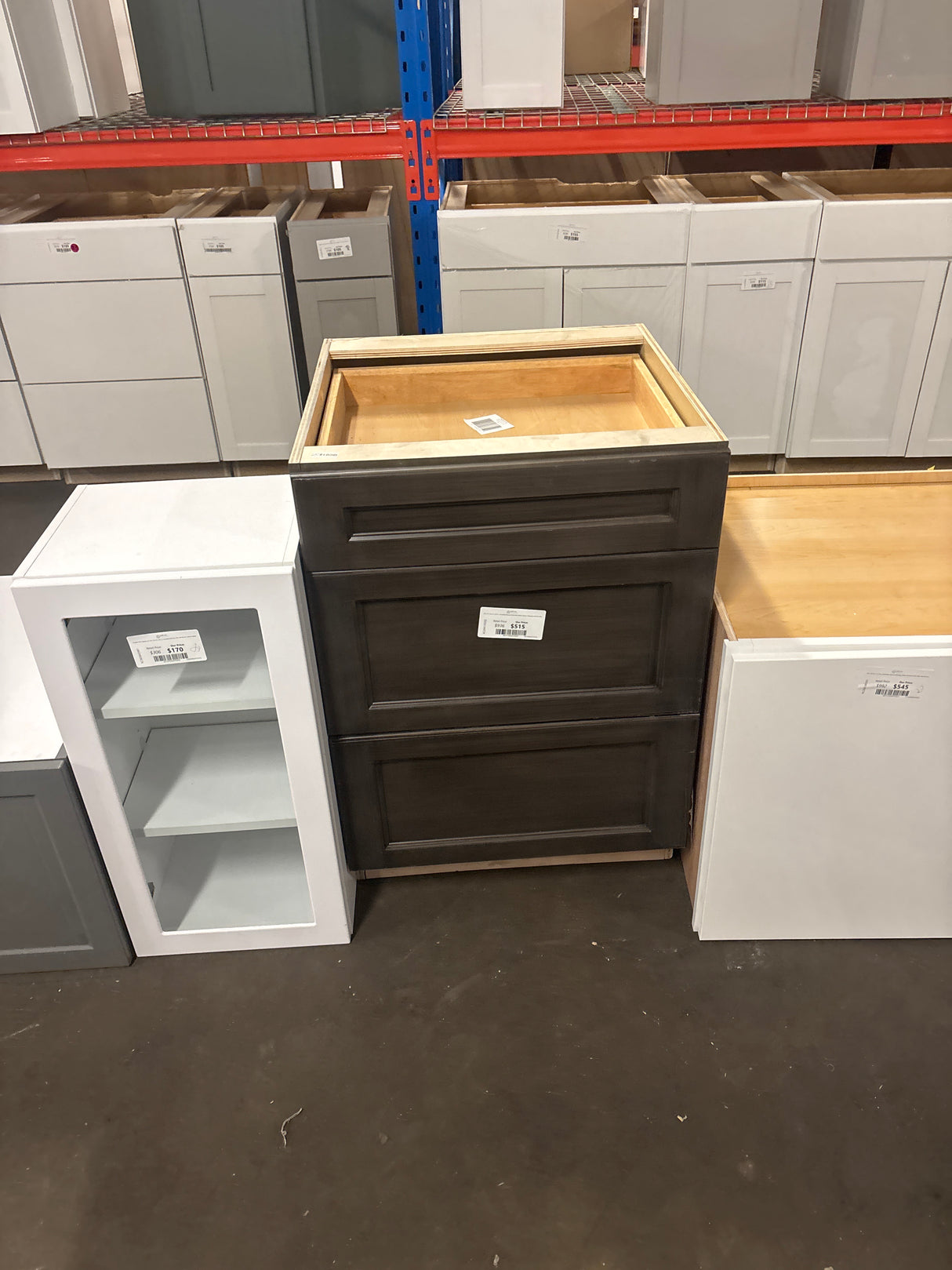 24 in. W x 24 in. D x 34.5 in. H Assembled Plywood Drawer Base Kitchen Cabinet in Manganite with Soft Close