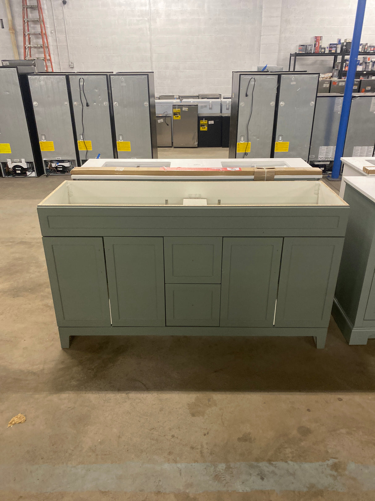 Chasbury 61 in. Double Sink Palm Green Bath Vanity without Top