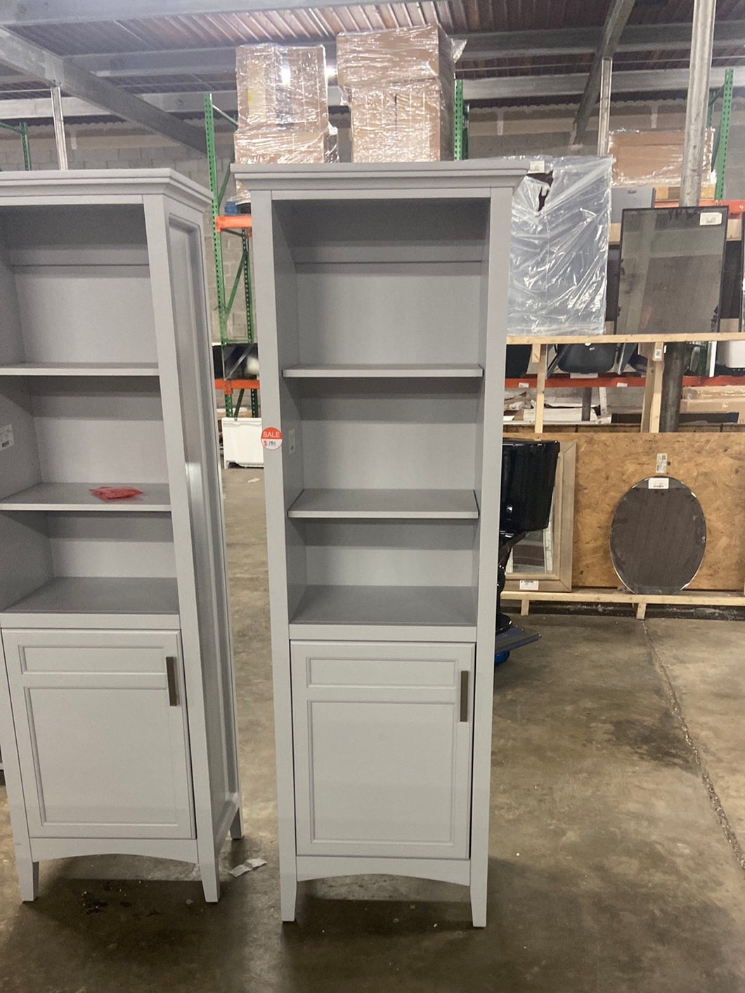 Sassy Linen Cabinet in Gray (24in W 16D 72H)