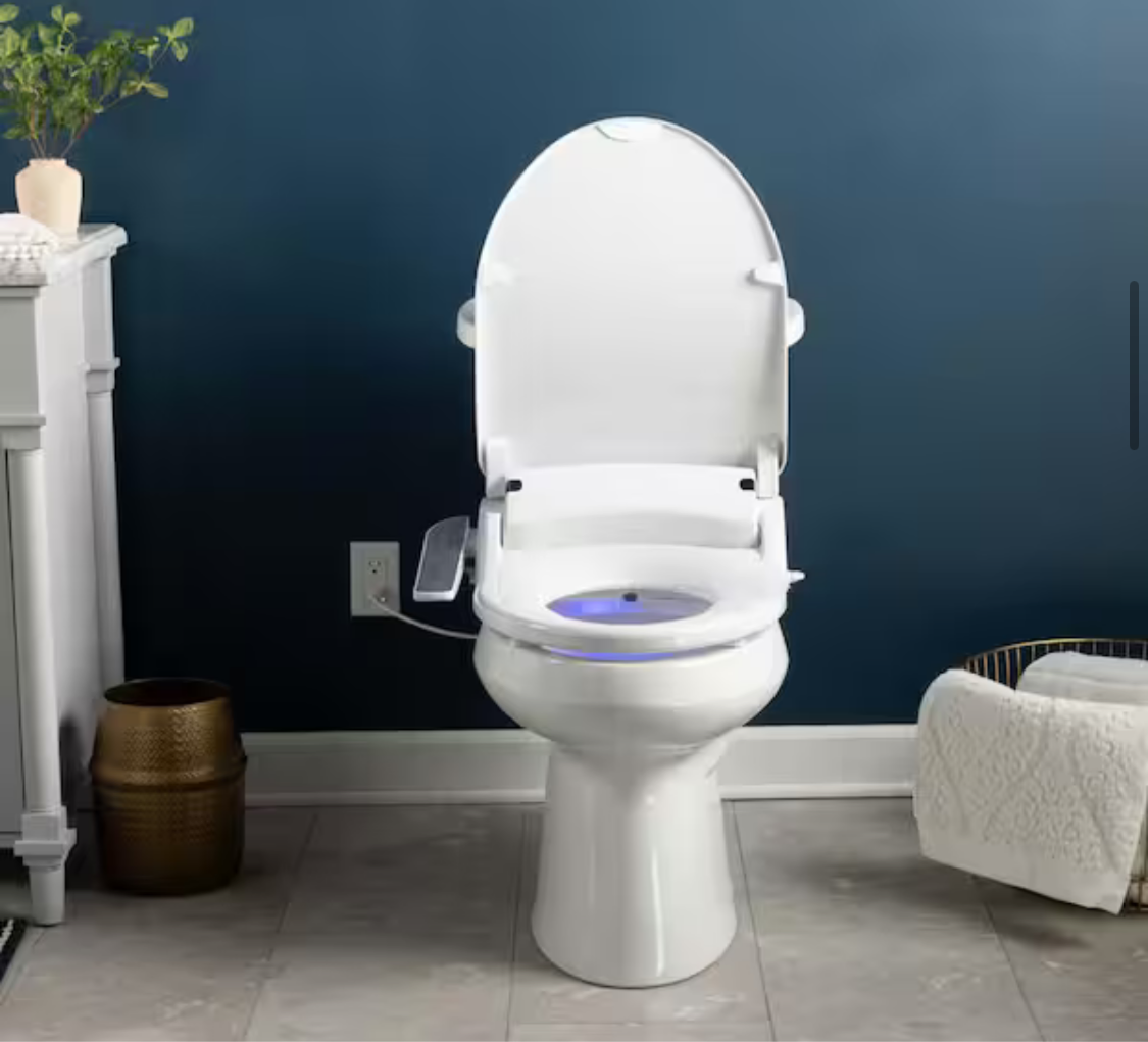 HD-7000 Electric Bidet Seat for Elongated Toilets in White with Fusion Heating Technology