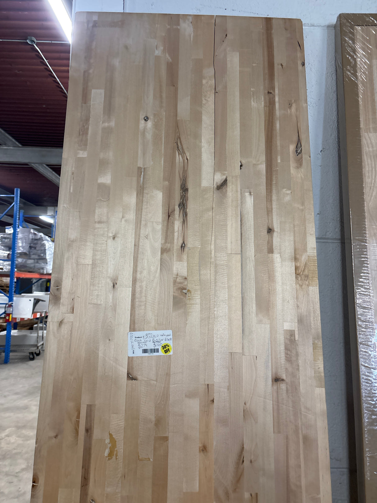 8 ft. L x 25 in. D Unfinished Birch Solid Wood Butcher Block Countertop with Square Edge