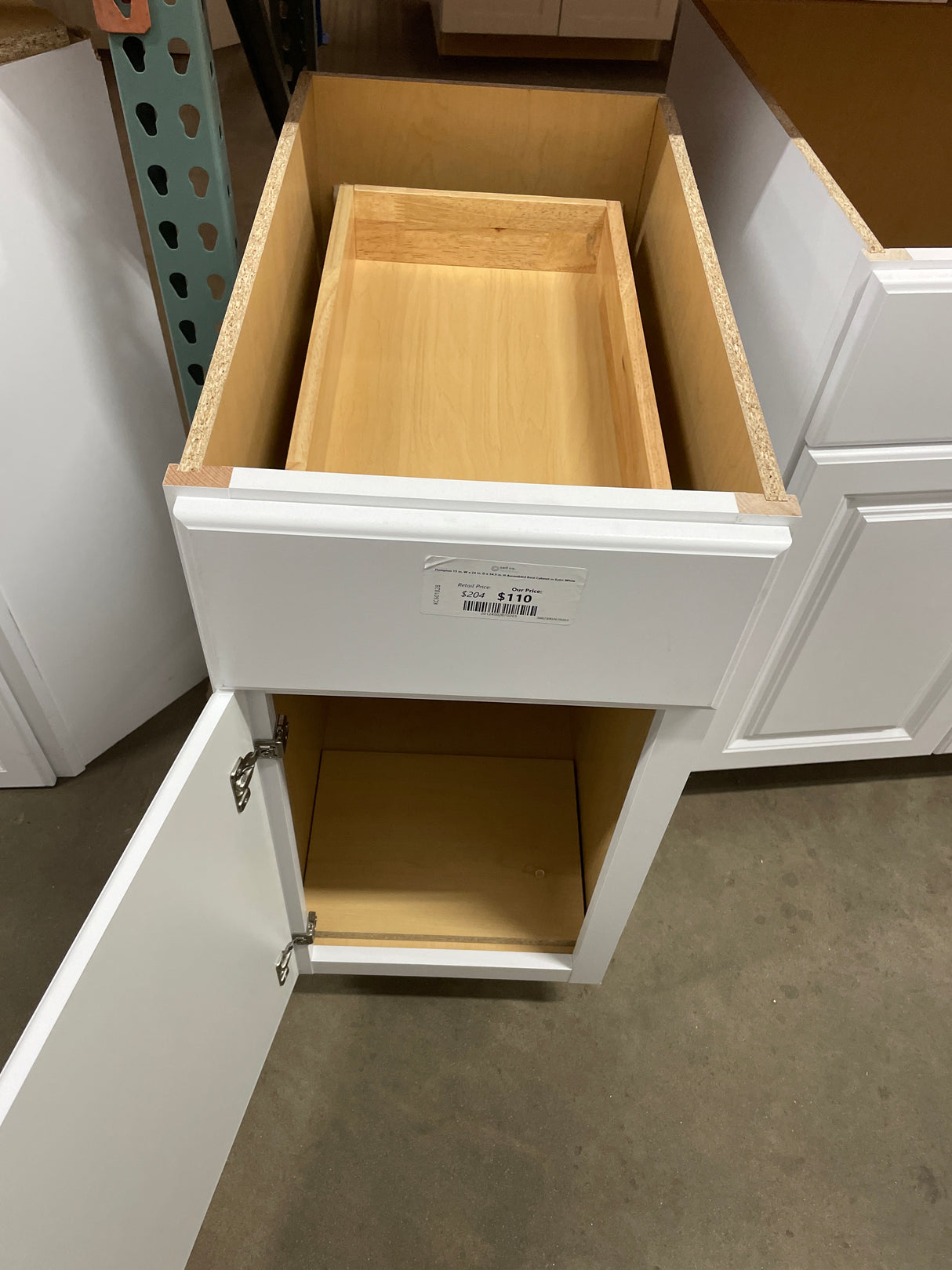 Hampton 15 in. W x 24 in. D x 34.5 in. H Assembled Base Cabinet in Satin White