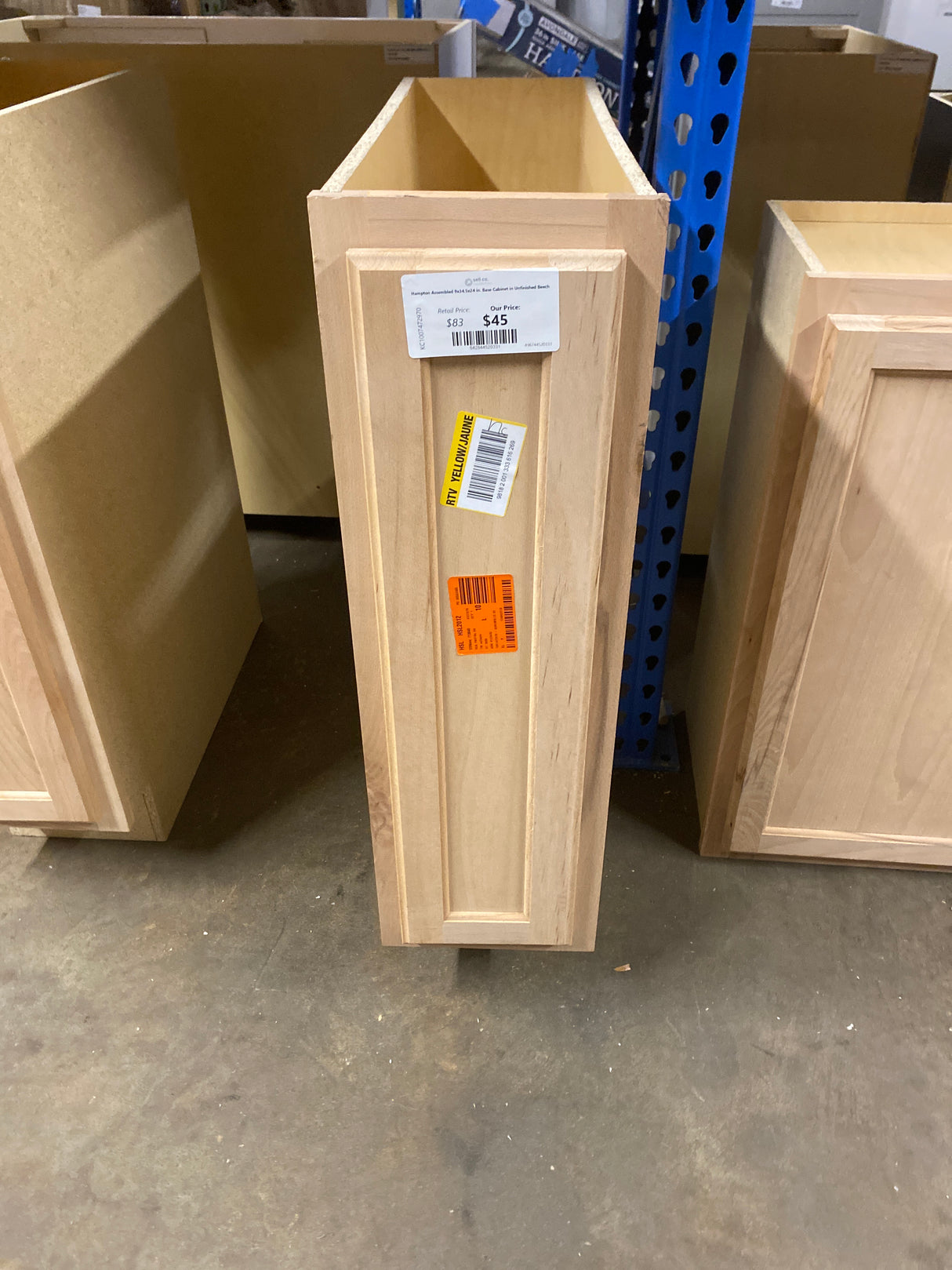 Hampton Assembled 9x34.5x24 in. Base Cabinet in Unfinished Beech