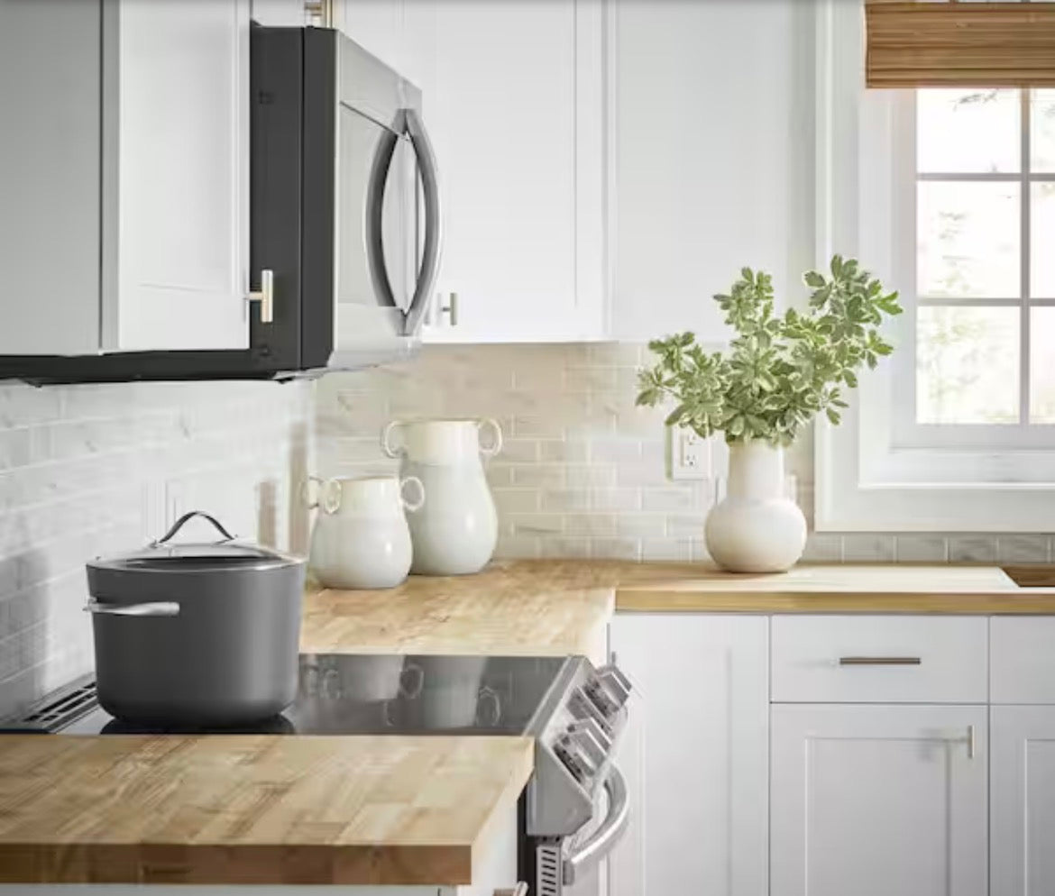 6 ft. L x 25 in. D Unfinished Hevea Solid Wood Butcher Block Countertop With Square Edge