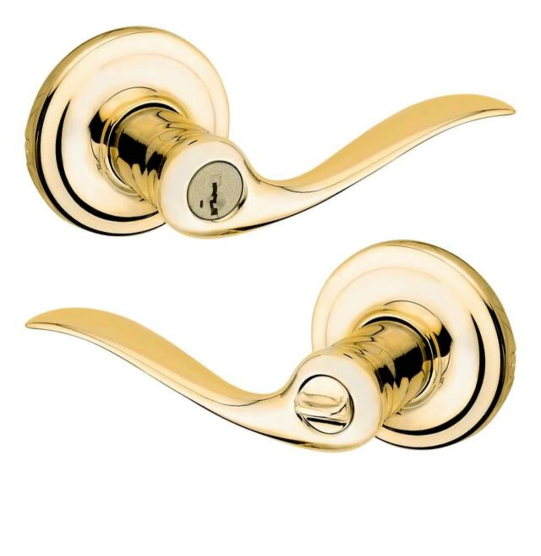 Tuscan Polished Brass Entry Door Handle Featuring Smart Key Security