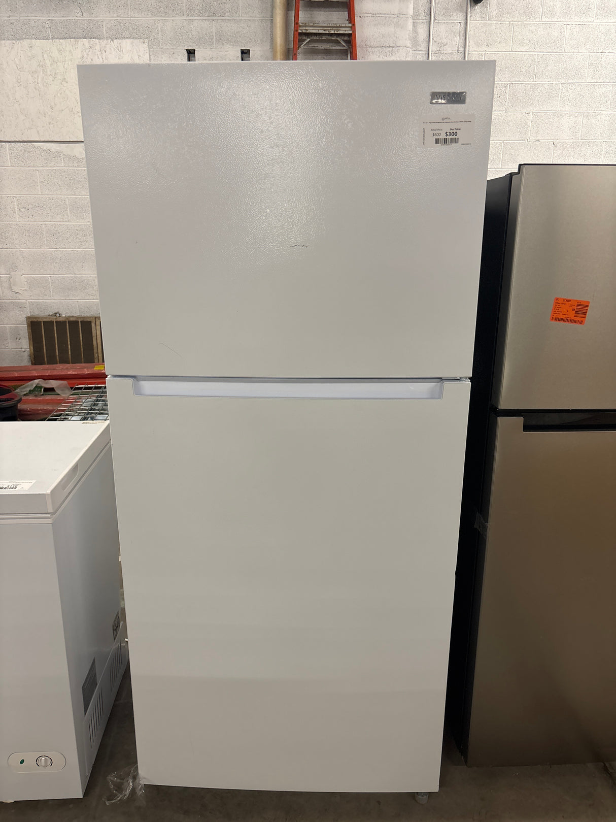 18.1 cu. ft. Top Freezer Refrigerator with Adjustable Glass Shelving in White, Garage Ready