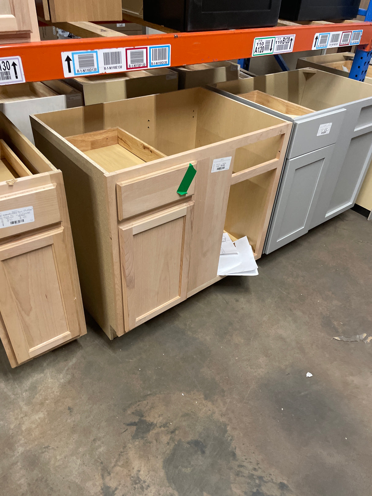 36 in. W x 24 in. D x 34.5 in. H Assembled Blind Corner Base Kitchen Cabinet in Unfinished with Recessed Panel